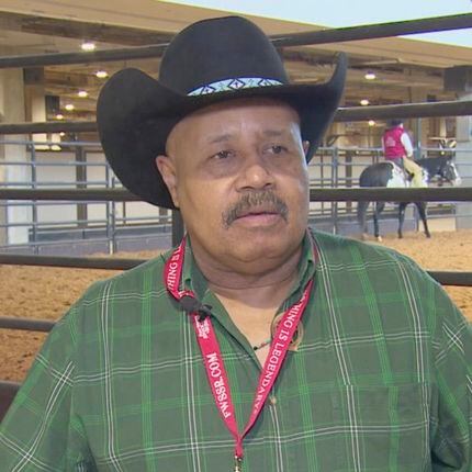 Kevin Woodson, a rodeo announcer and black cowboy