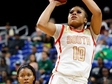 South Grand Prairie guard Victoria Dixon (10) shoots the ball during the second quarter of...