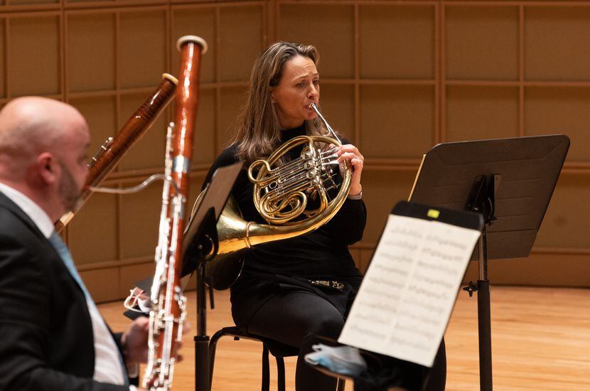 Haley Hoops is pictured during a Dallas Symphony Orchestra performance of the Mozart...