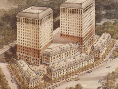 Cedar Maple Plaza's original plans from the 1980s included two office towers behind the...