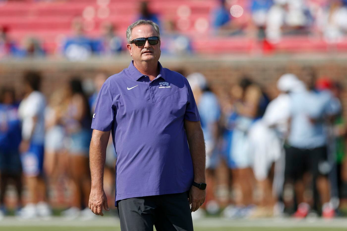 TCU head coach Sonny Dykes before a game against TCU at Ford Stadium, Saturday, Sept. 24,...