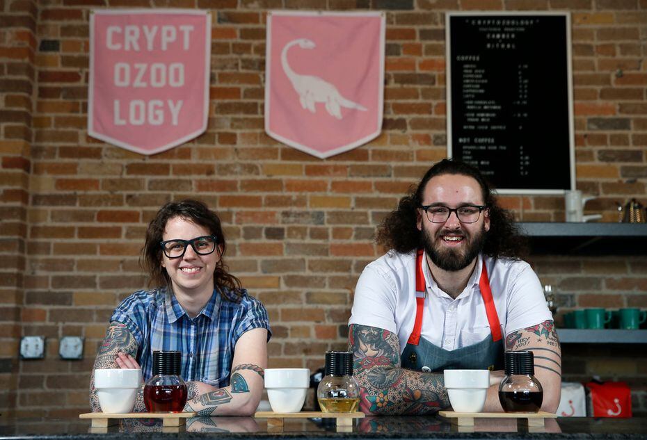Haley Lytle, left, and her husband Ben own CryptoZoology coffee bar, which opens soon at the...