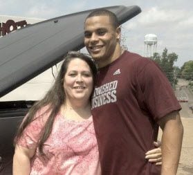 MSU QB Dak Prescott with his mom, Peggy Prescott. submitted by the family in December of 2012.