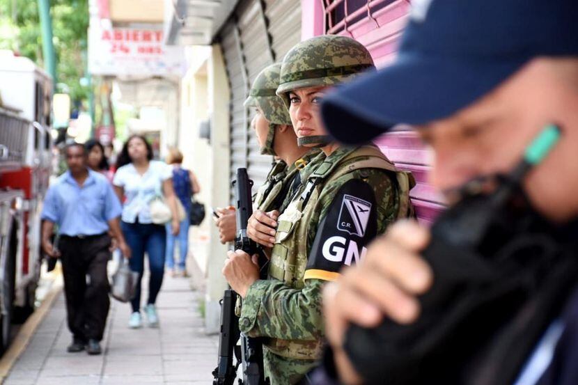 Agentes de la Guardia Nacional de México desplegados en Chiapas, estado fronterizo con...