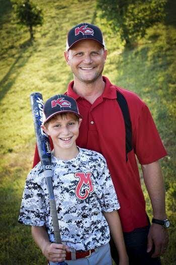 Caleb Schwab with his father, Scott Schwab
