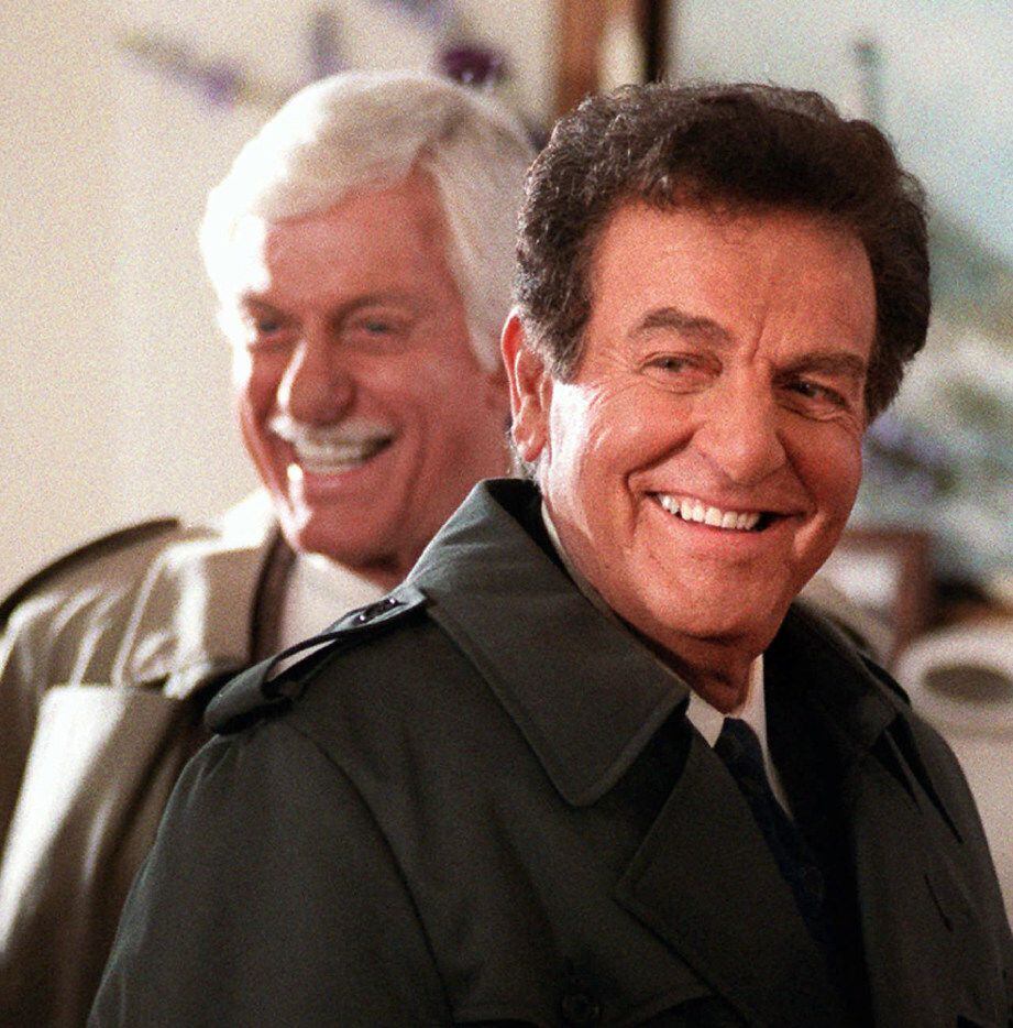 Actor Mike Connors, right, appears with actor Dick Van Dyke during an episode of the...