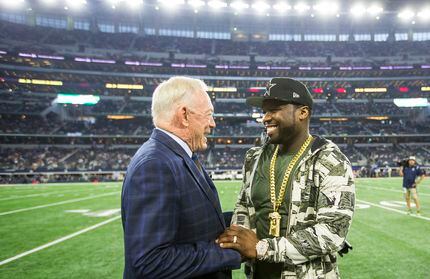 In 2016, Dallas Cowboys owner Jerry Jones chatted with 50 Cent before an NFL football game...