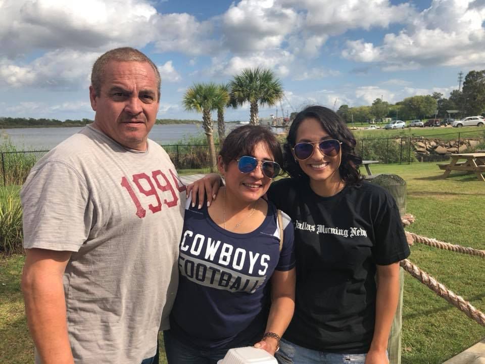 Reporter Cassandra Jaramillo with her parents Jaime and Adriana Jaramillo