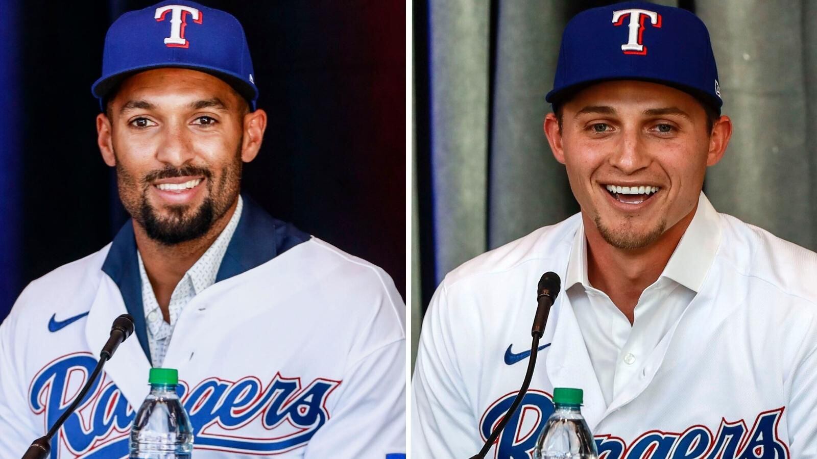 On Wednesday the Rangers introduced Marcus Semien (left) and Corey Seager (right), the newest members of the club who accounted for $500 million of the Rangers’ MLB-record $561 million free agent spending spree.