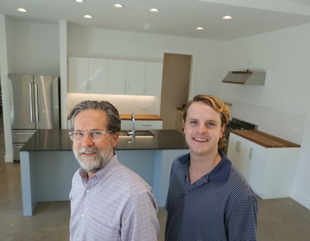 Kyle Fagin, left, and son Connor Fagin, owners of Fagin Partners, in the kitchen of the...