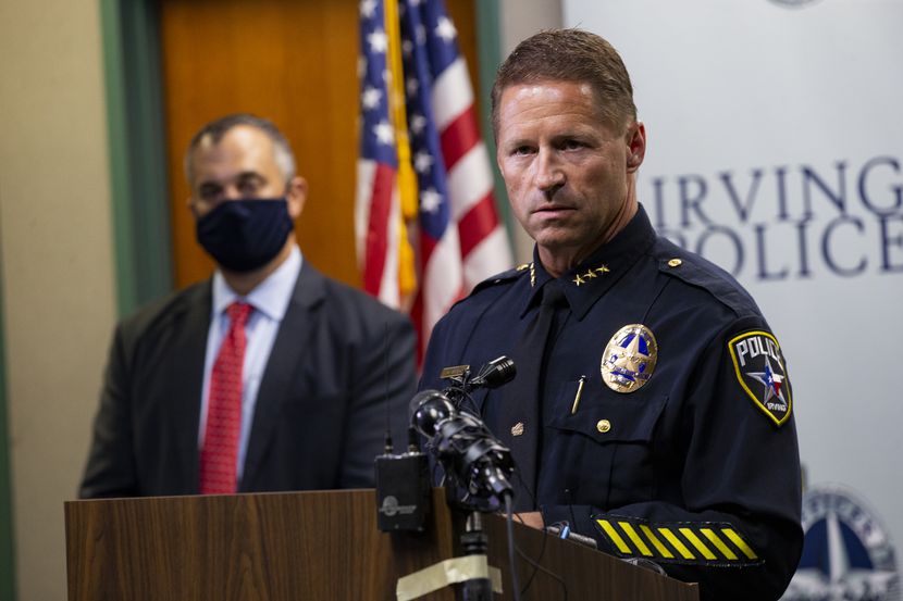 Irving police Chief Jeff Spivey discusses the capture of Yaser Abdel Said at a press...