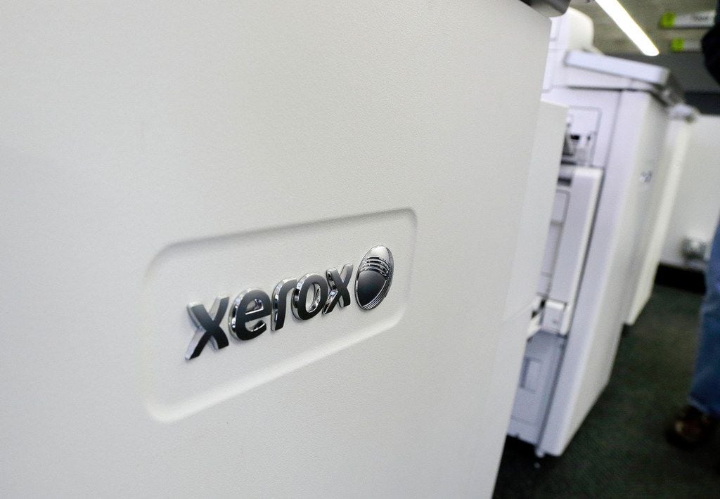 This Tuesday, May 24, 2016, file photo shows Xerox copiers at a store in North Andover,...