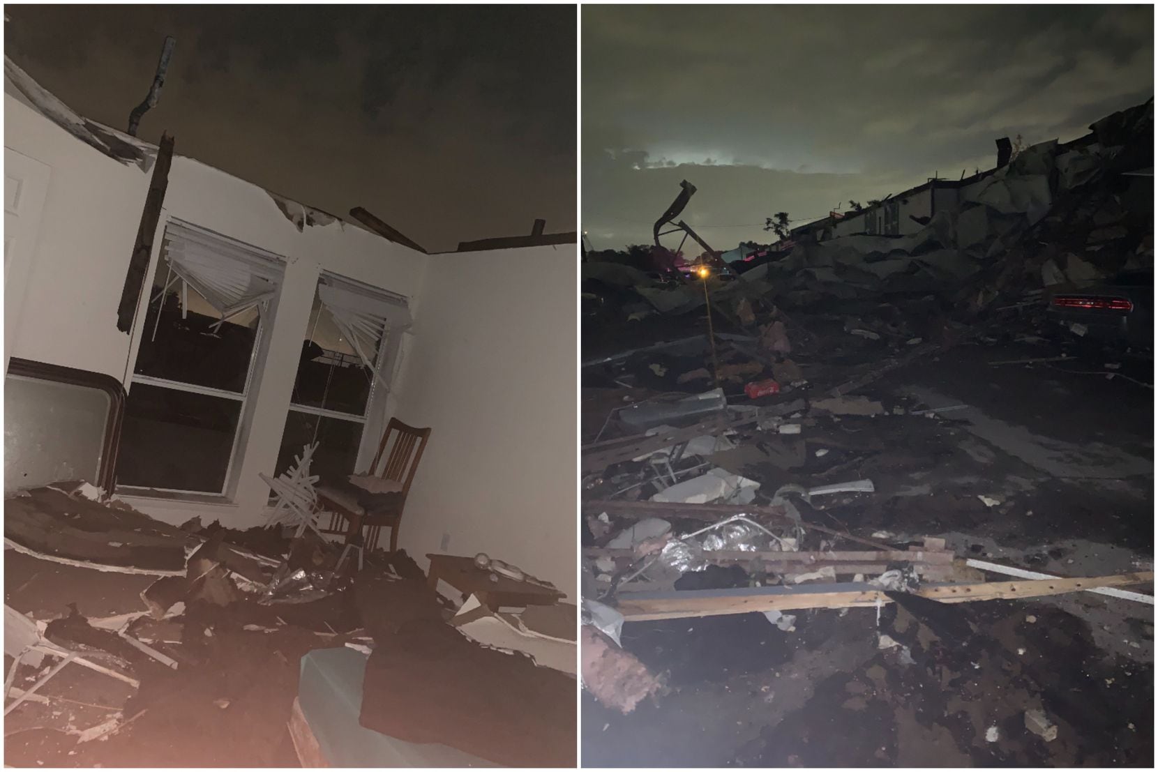 Rebecca Cruz, 20, took these photos after a tornado tore through her northwest Dallas...