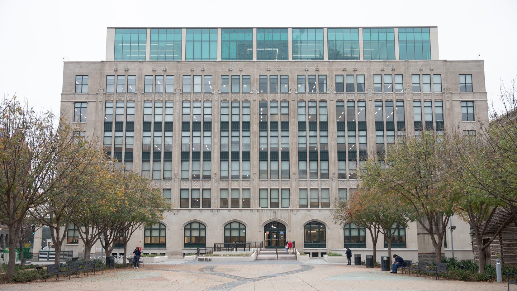 The Dallas County Records Building sits at 500 Elm Street in downtown Dallas on December 31, 2021.