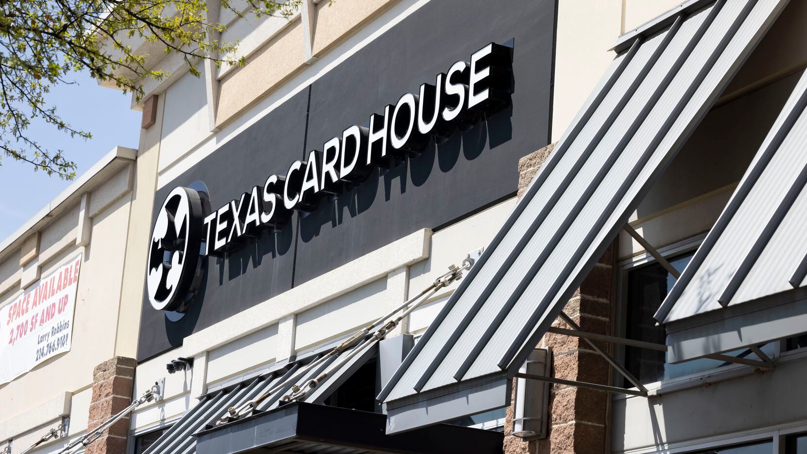 The exterior of Texas Card House, a poker club in Dallas, in 2022.