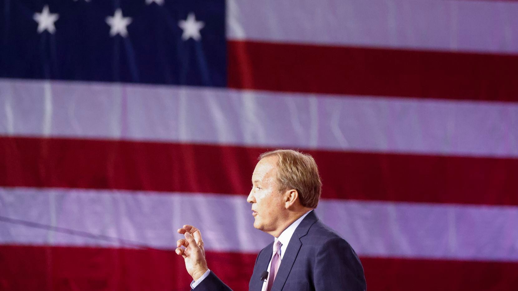 Texas Attorney General Ken Paxton speaks during the second day of Conservative Political...