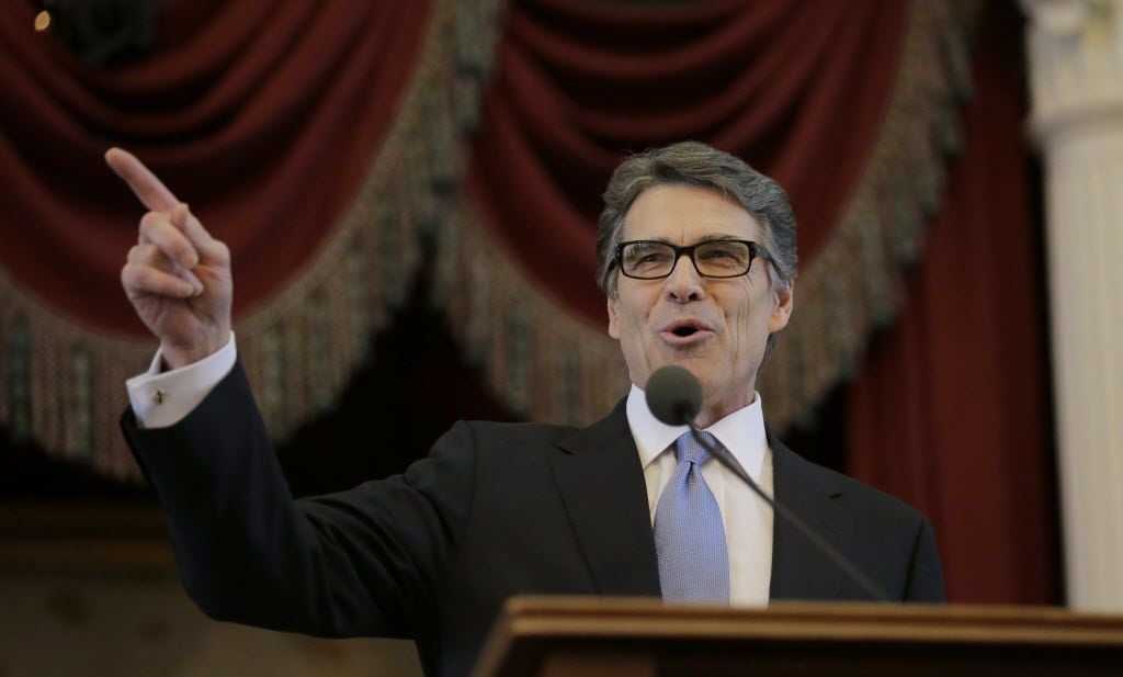 Former Gov. Rick Perry delivered a farewell speech to a joint session of the Texas...