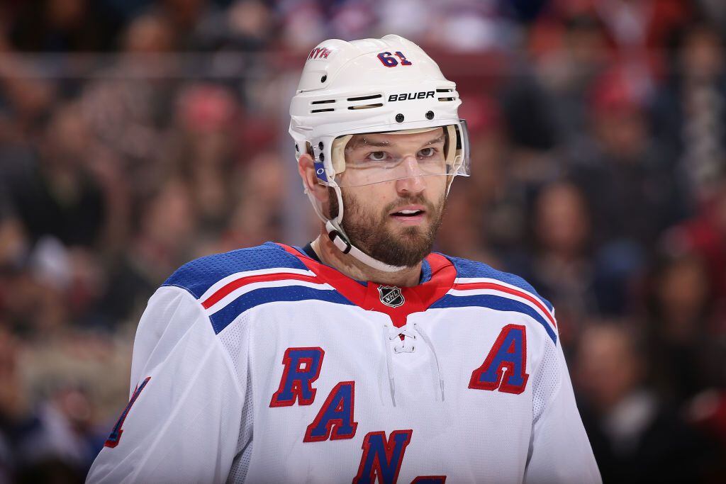 GLENDALE, AZ - JANUARY 06:  Rick Nash #61 of the New York Rangers during the first period of...
