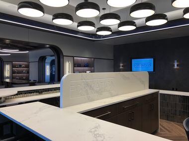 The bar area in the Dallas Cowboys Formation shared offices.