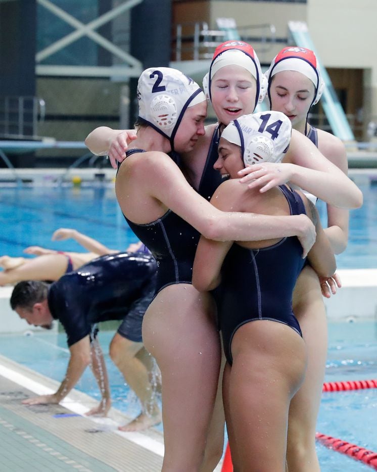 Flower Mound players, from left, Evelyn Hayes (2), Natalie Stearns, Varsha Kolli (14) and...