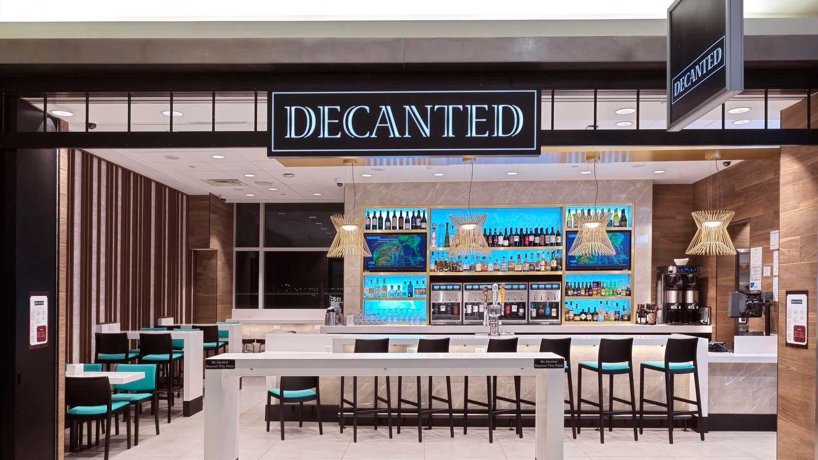 DFW Airport's new wine bar, Decanted, is described by its operator as ...