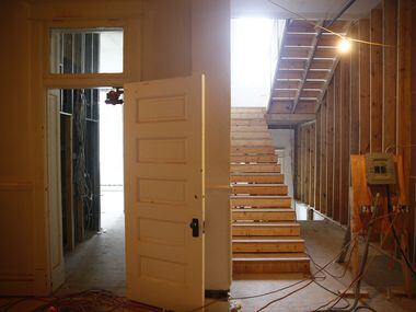 A new staircase in the historic Davy Crockett School, which is being converted into in...