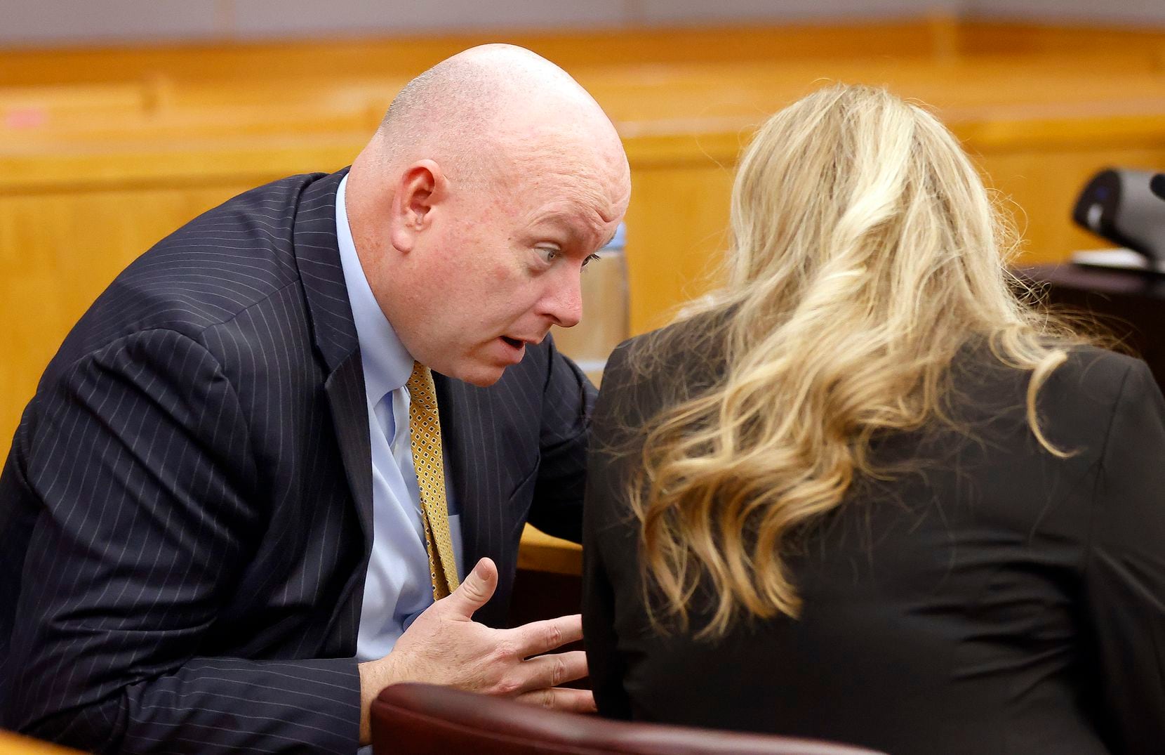 Prosecutor Glen Fitzmartin (left) confers with Assistant District Attorney Jaclyn O'Connor in the courtroom as motions and language are prepared for delivery to the jury deliberating whether to convict Billy Chemirmir on Friday.