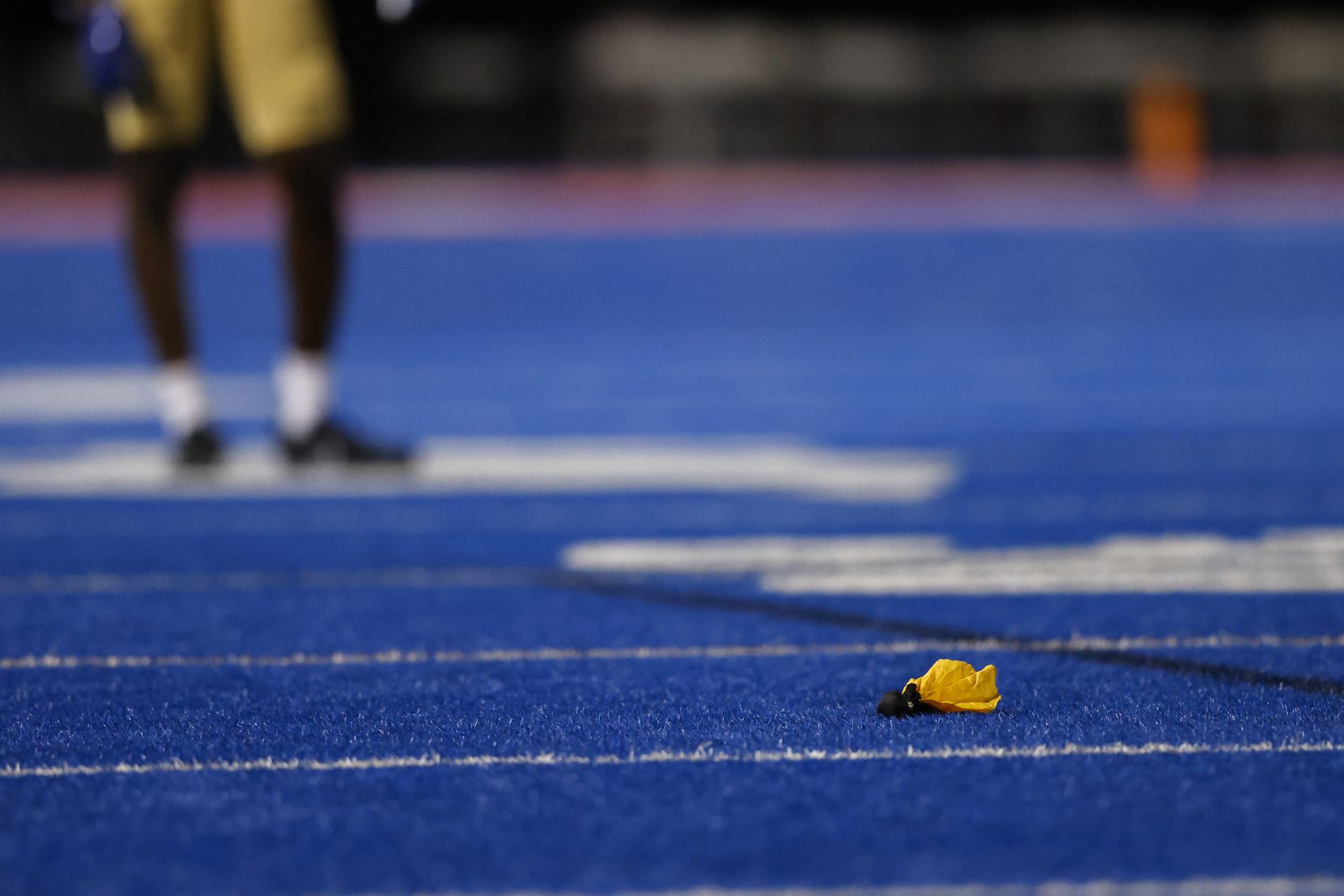 A flag is called during a play in the second quarter of a nondistrict football game between...
