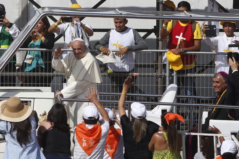 El Papa Francisco arribó el jueves por la mañana a Lobito Beach, en Iquique Chile.(AP)

