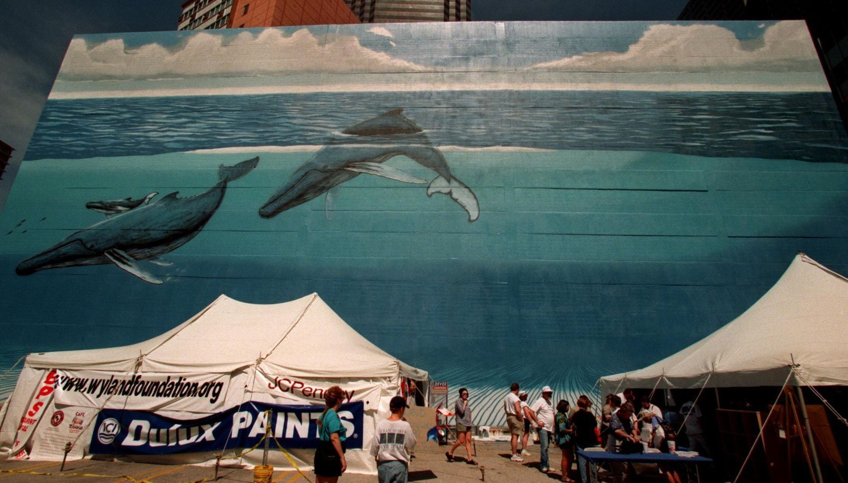 Part of the international "Whaling Wall" series, painted in Dallas by Wyland the artist, on...