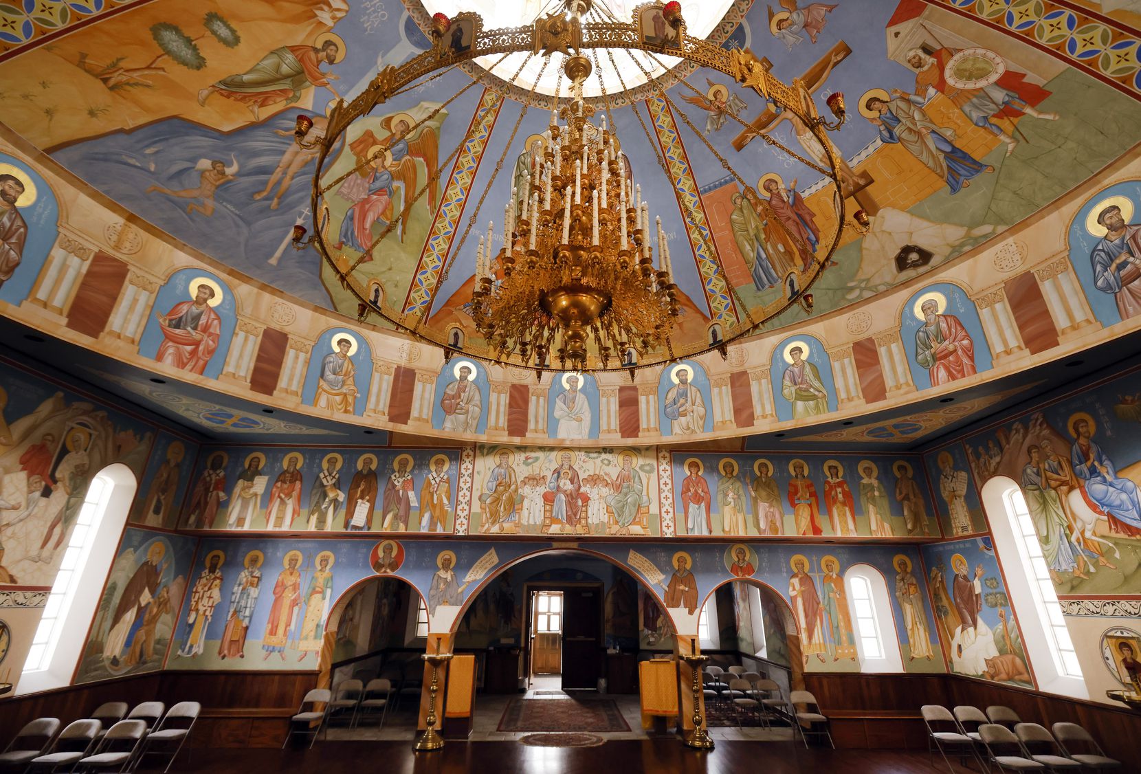 An interior view of St. Seraphim Orthodox Cathedral in Dallas where Ukraine-born artist...