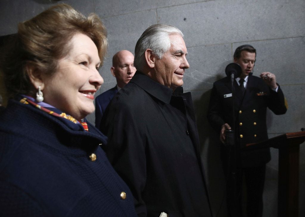 Secretary of state nominee Rex Tillerson and his wife, Renda, attended Friday's...