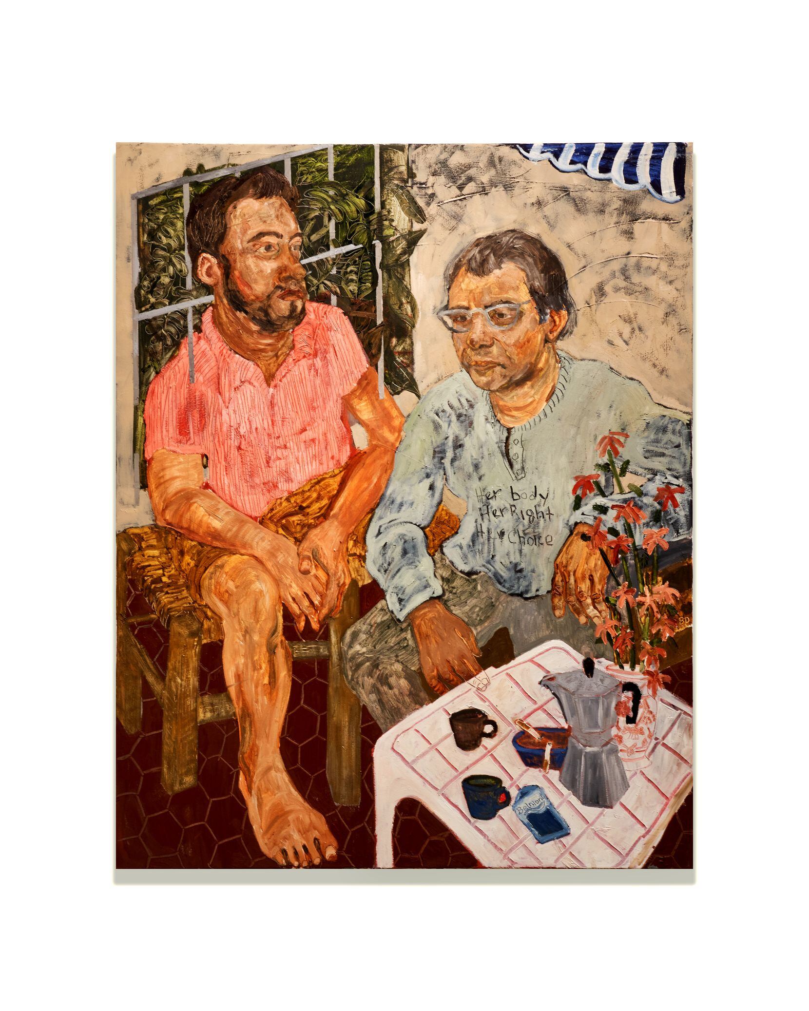 Bernadette Despujols' "Rafael y Sigfredo," a 2022 oil-on-canvas work, is featured in "Oh,...