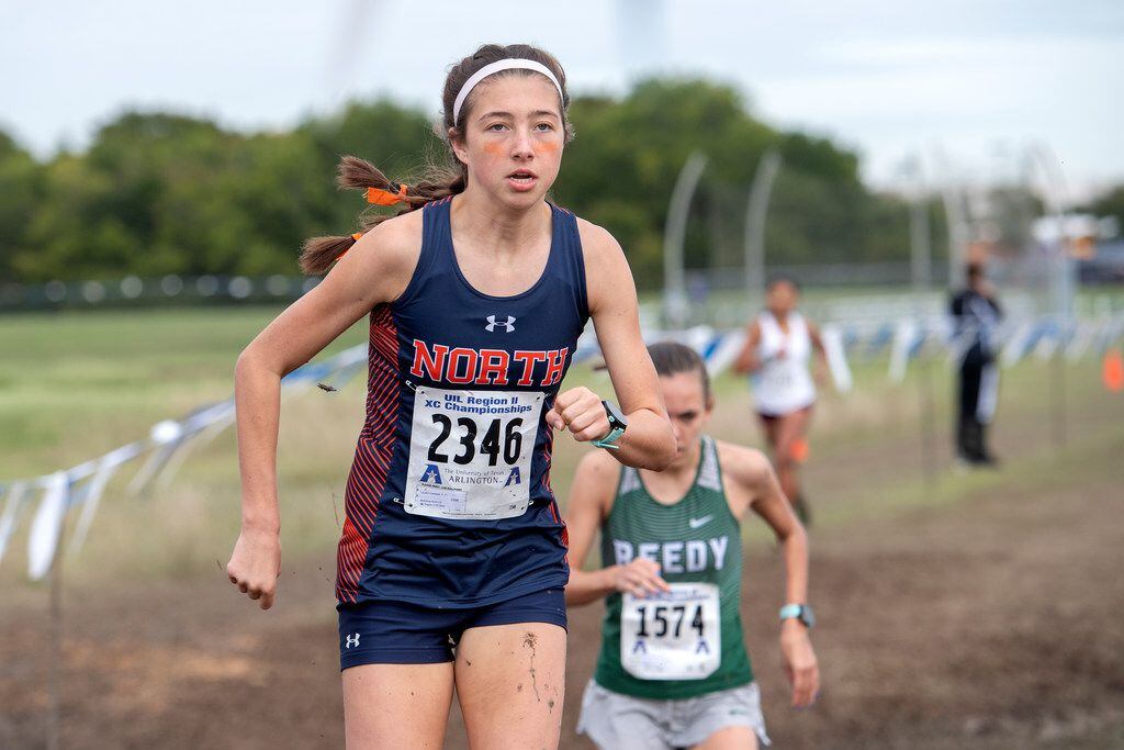 McKinney North's London Culbreath races to the victory at the Class 5A Region II cross...