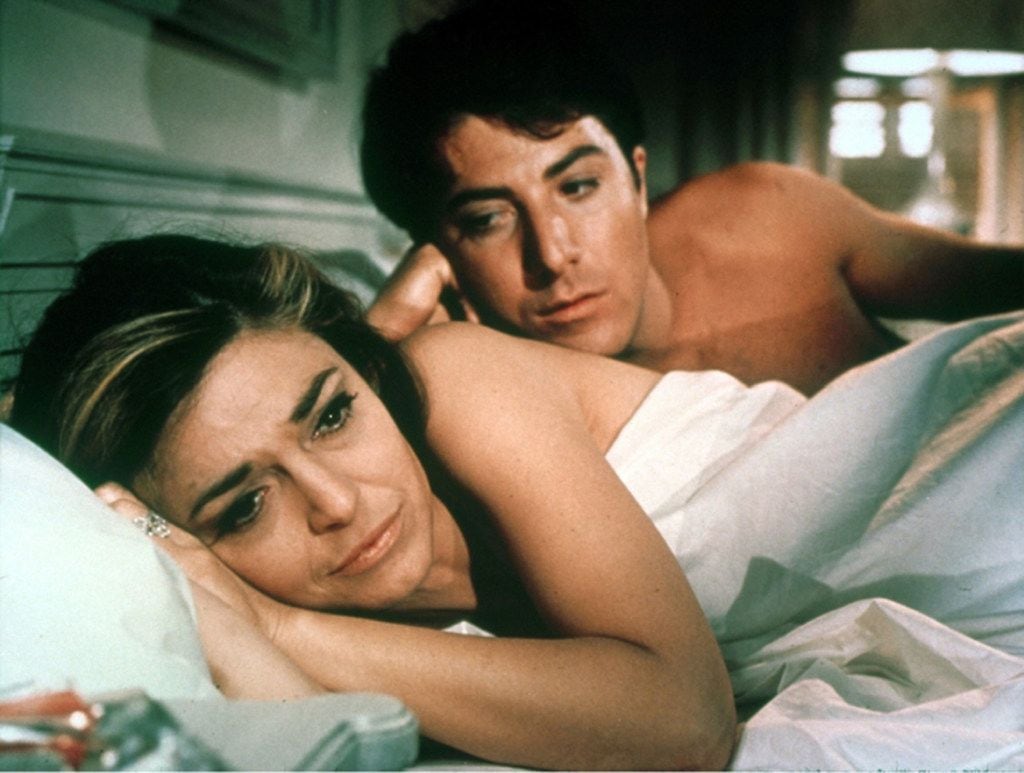 Anne Bancroft and Dustin Hoffman starred in the 1967 film classic, The Graduate. (Rialto...