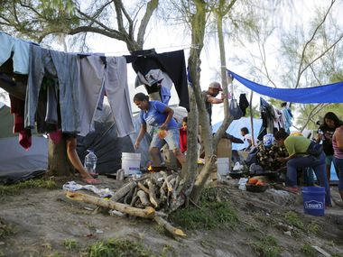 Migrantes en el campamento de Matamoros, México, el 5 de noviembre de 2019,
