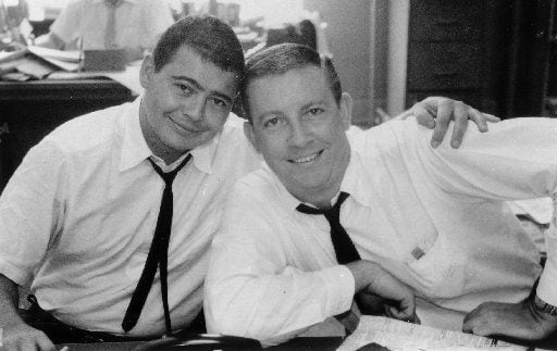 Sportswriters Gary Cartwright (left) and Bud Shrake in 1961. Cartwright and Shrake covered...