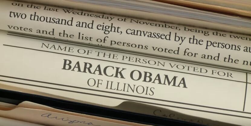 Certificado del estado de Illinois otorgando el voto al presidente Barack Obama. (FOTO DE...