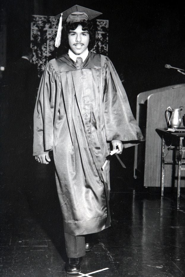 Michael Hinojosa in 1975 as a graduate of Sunset High School in Dallas.
