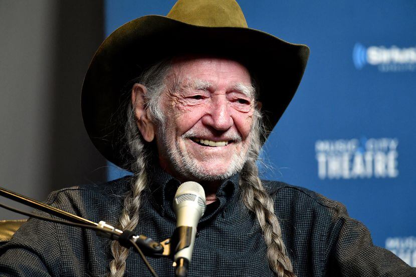 Legendary recording artist Willie Nelson speaks onstage at his album premiere on April 4,...