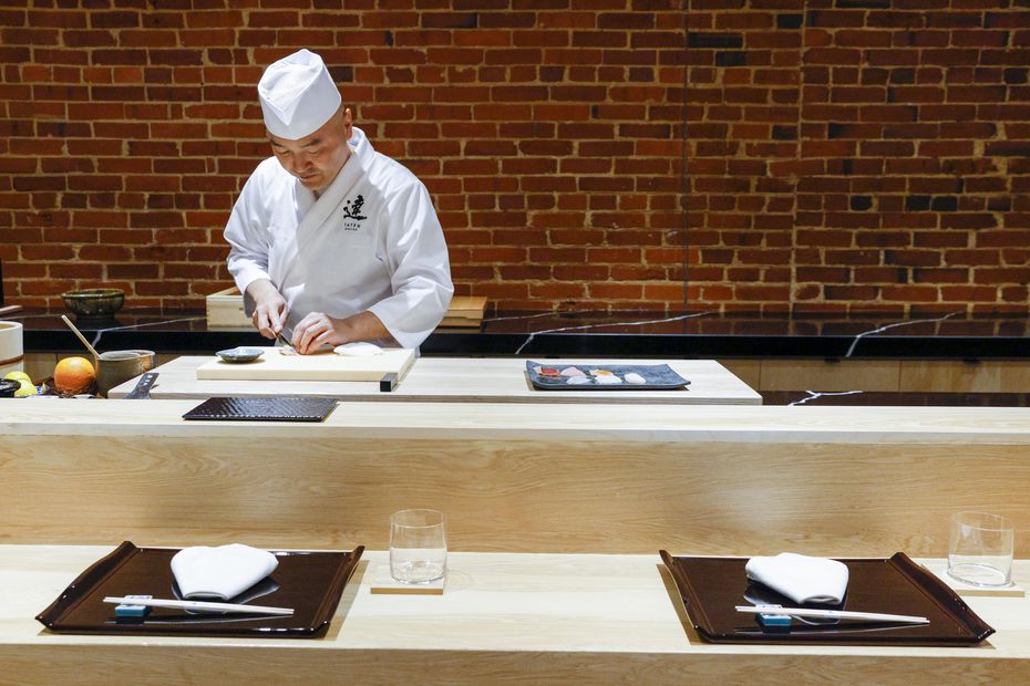 Master sushi chef Tatsuya Sekiguchi prepares sushi at Tatsu in Deep Ellum the week before...
