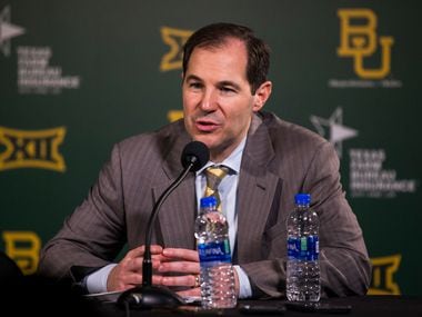 Baylor Bears head coach Scott Drew speaks to reporters after a 64-61 loss to Kansas Jayhawks on Saturday, February 22, 2020 at Ferrell Center on the Baylor University Campus in Waco.