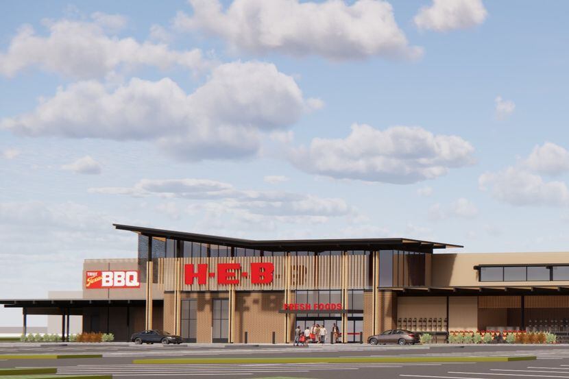 Una imagen de como se verá el futuro supermercado de H-E-B en Frisco en 2022. La popular...