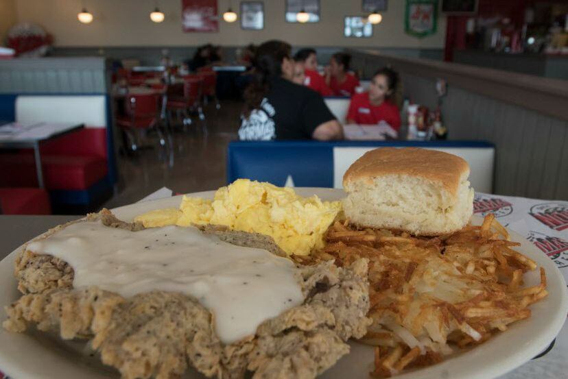 Chicken Fried Steak and eggs is served at Norma's Cafe in Caruth Plaza at Park Lane and...