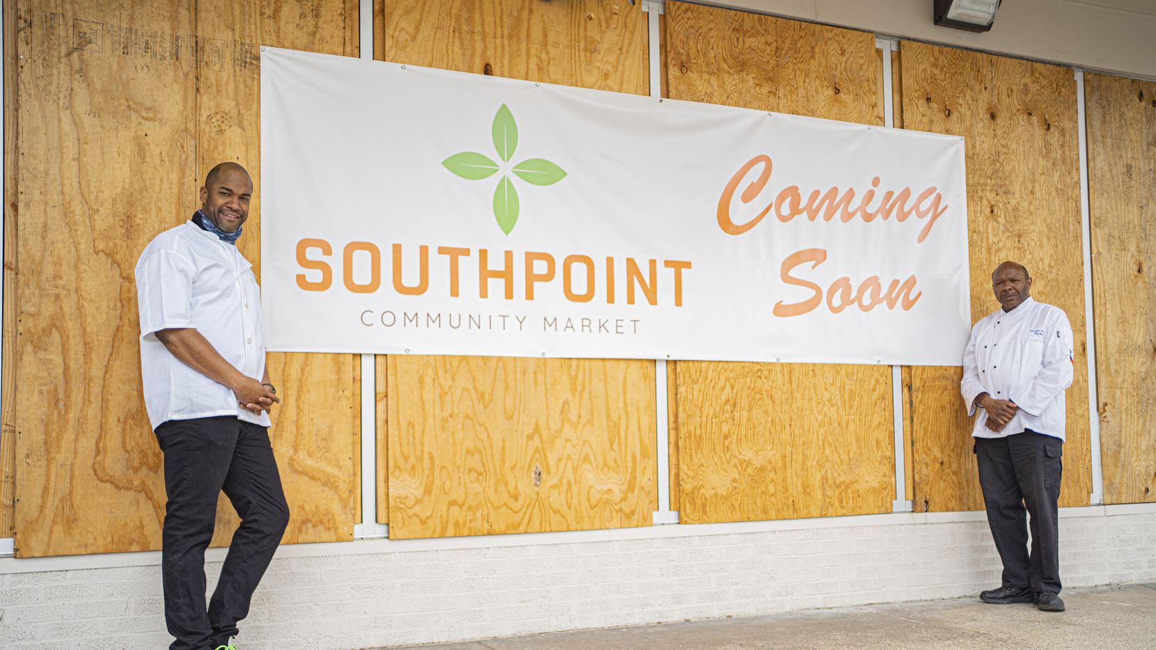 Cornerstone Baptist Church pastor Chris Simmons (right) is opening a small grocery market in...