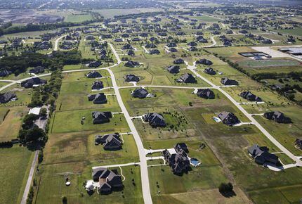 Aerial view of homes in Lucas, Texas on Thursday, August 11, 2016. 