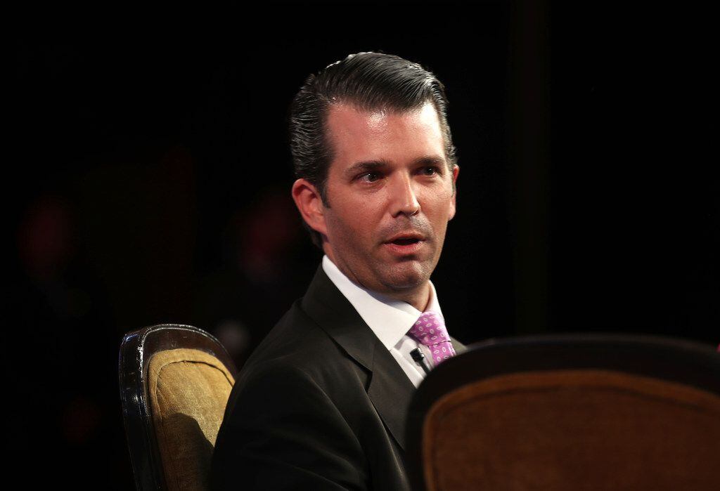 Donald Trump Jr, the eldest son of US President Donald Trump, speaks at a Global Business...