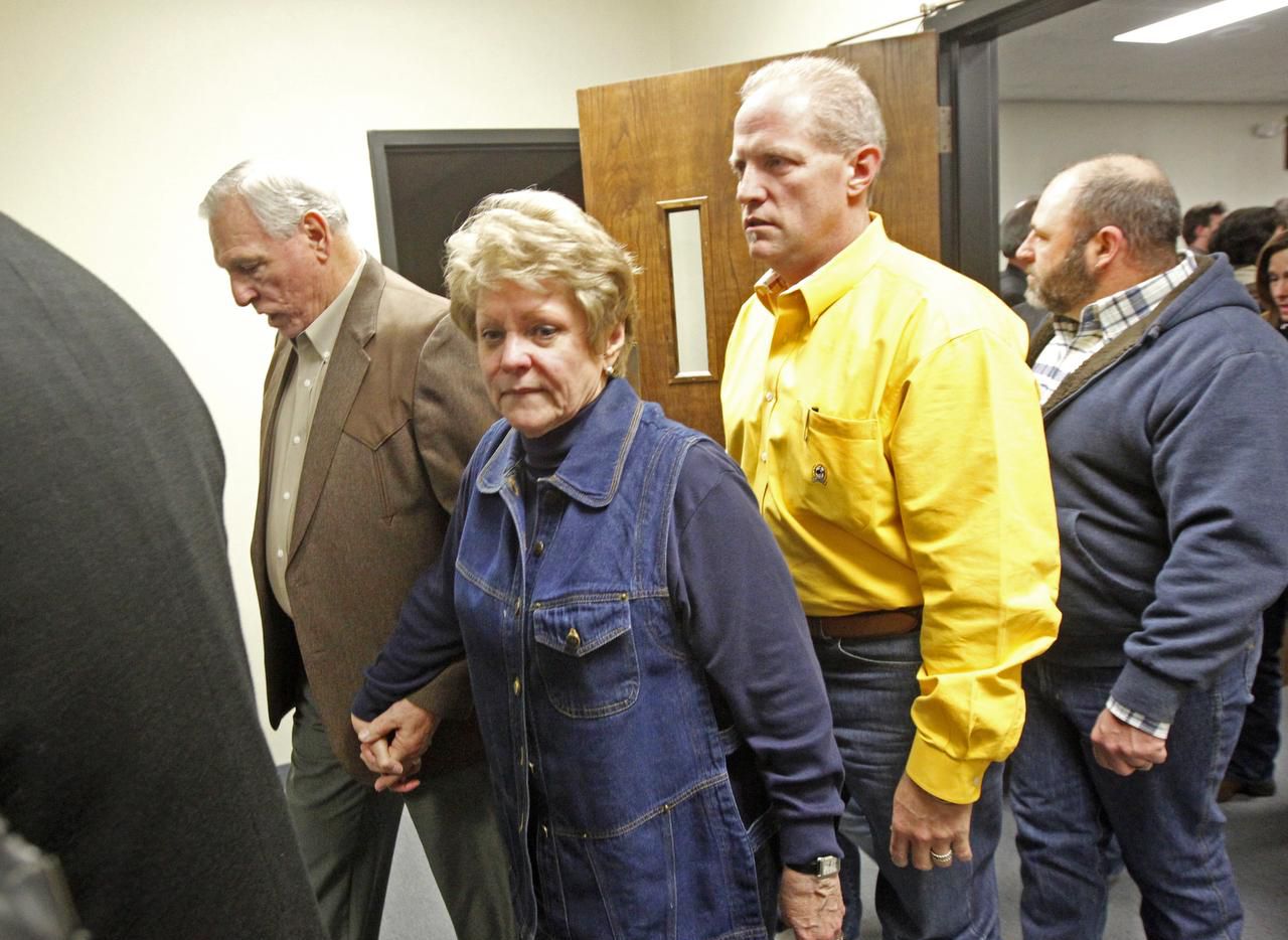 Don and Judy Littlefield,  the parents of Chad Littlefield, leave the courtroom after the...