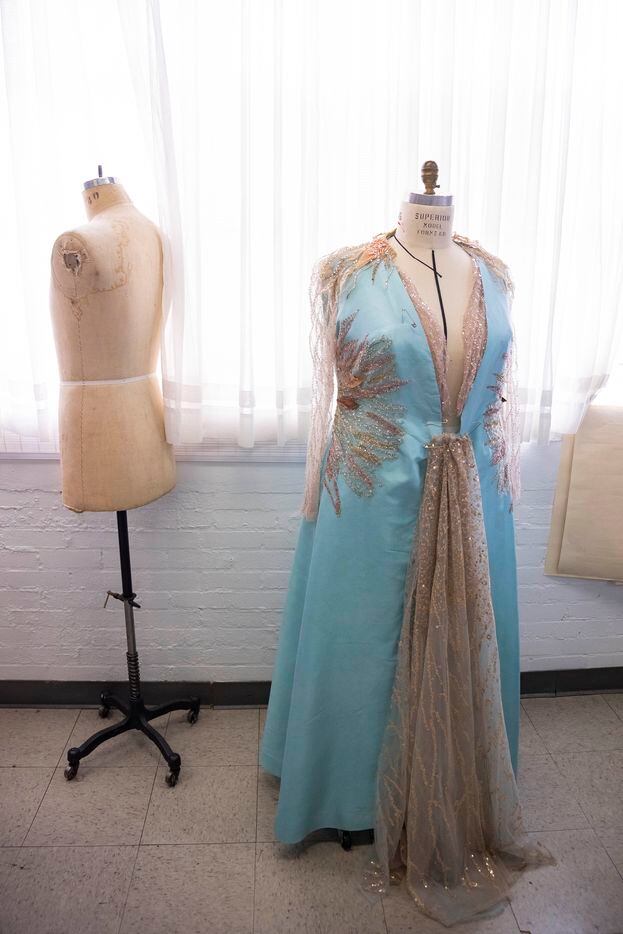 A costume for Dallas Opera’s Das Rheingold sits ready for alterations on Wednesday, Jan. 18,...