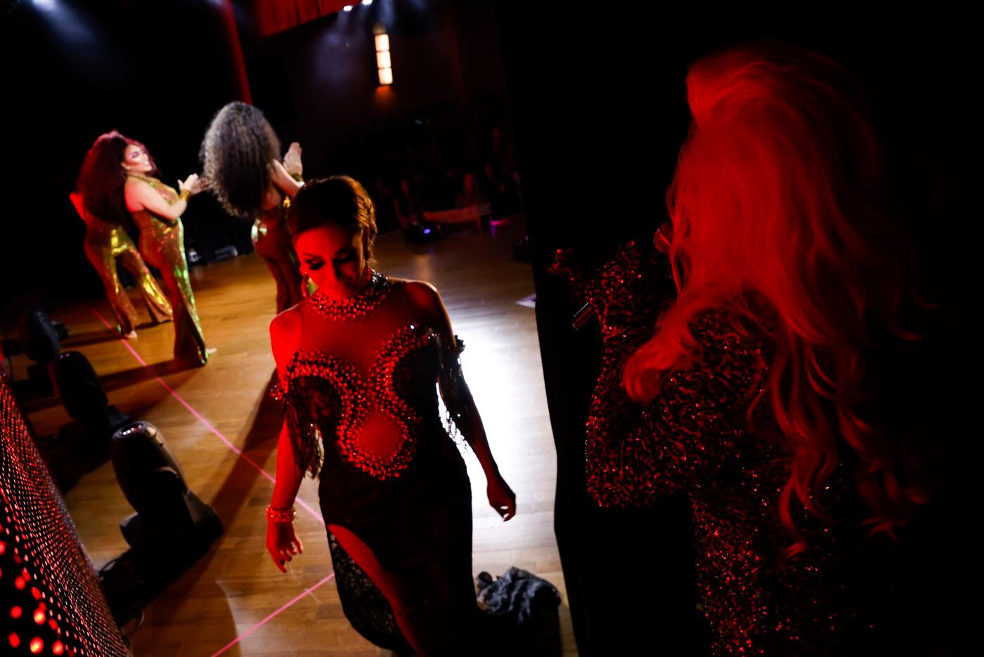 Krystal Summers walks off stage after performing during the Legendary Rose Room Drag Show on...